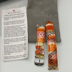 Michele Vibrant Multicolor Patent Leather Watch Strap, Size 18